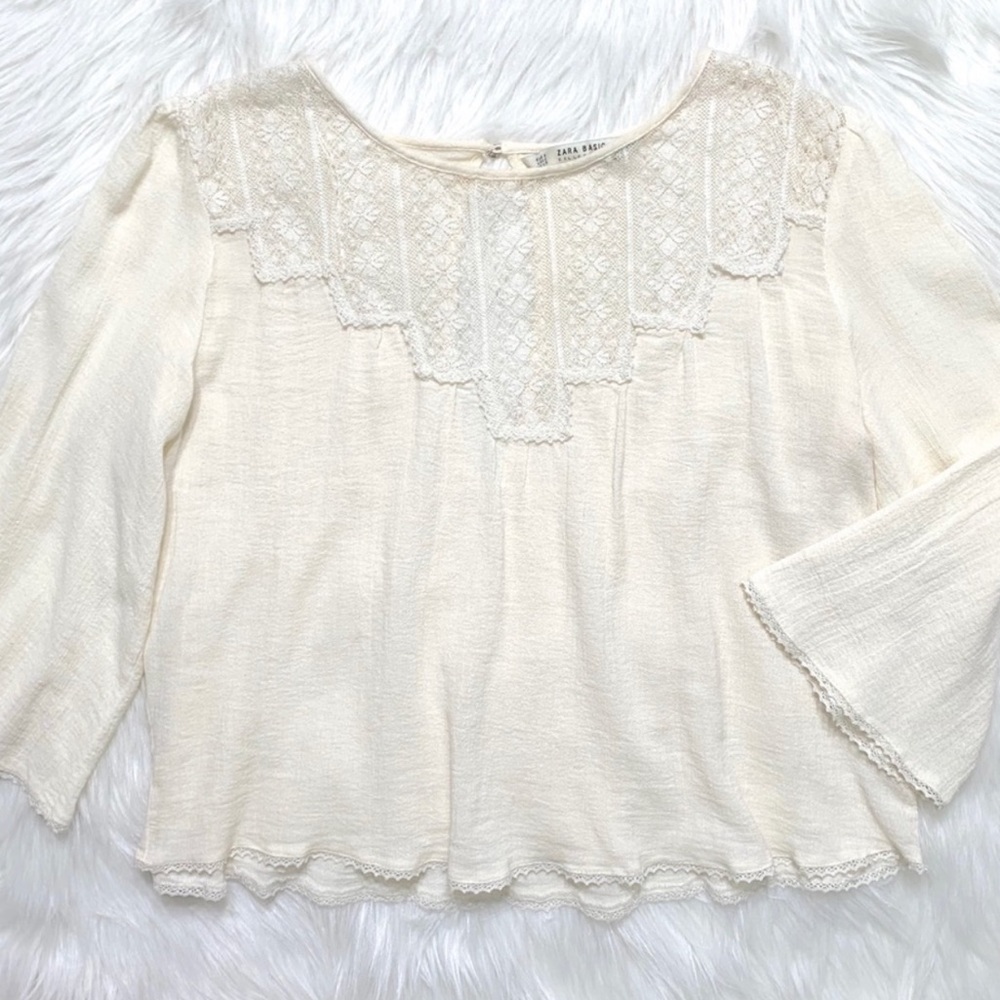 2/$20🌸 Zara Lace Peasant Blouse